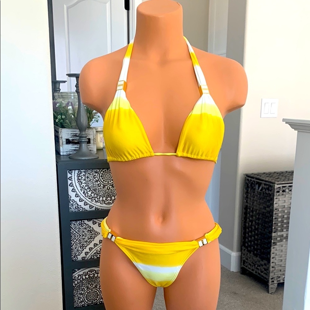 VIX Yellow Halter Bikini Set
